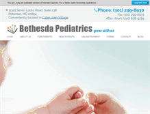 Tablet Screenshot of bethesdapediatrics.com